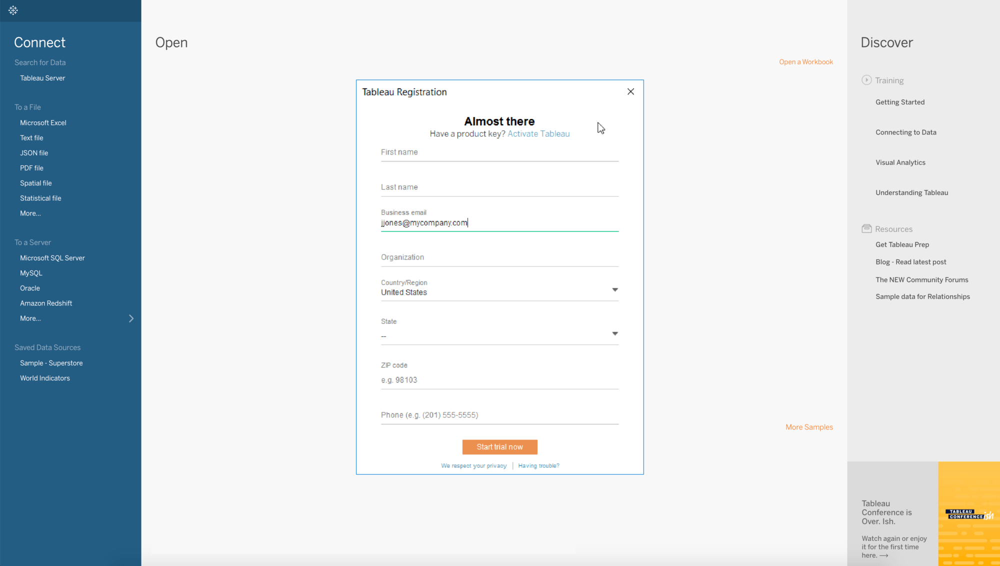 Registrieren Sie die Testversion des Schritt-Image.