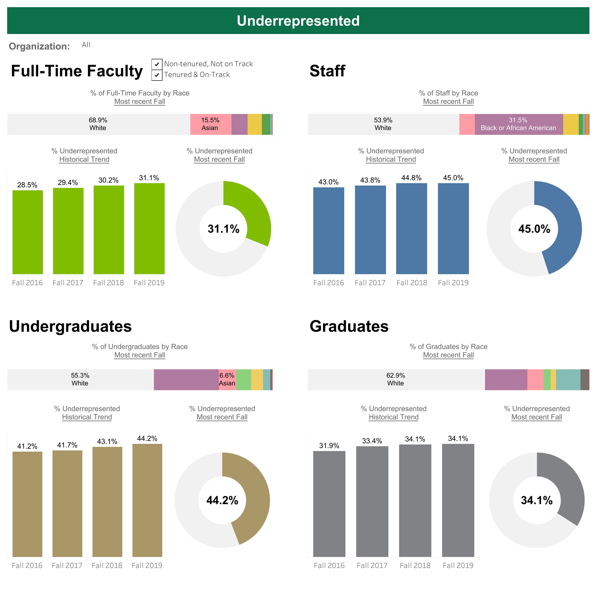 Underrepresented Minority Reporting Dashboard