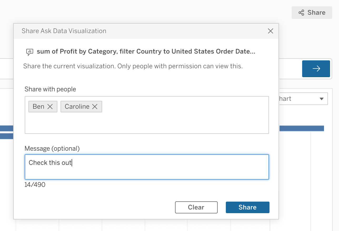 Sharing Ask Data Viz to Slack