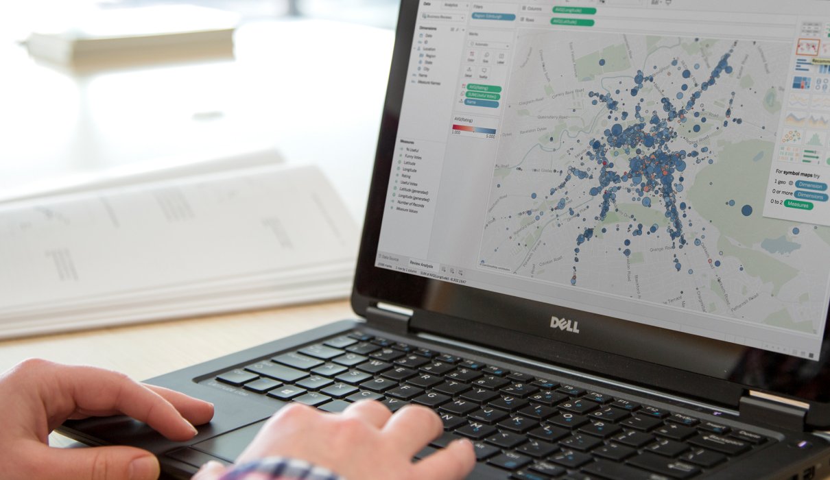 Tableau dashboard open on laptop