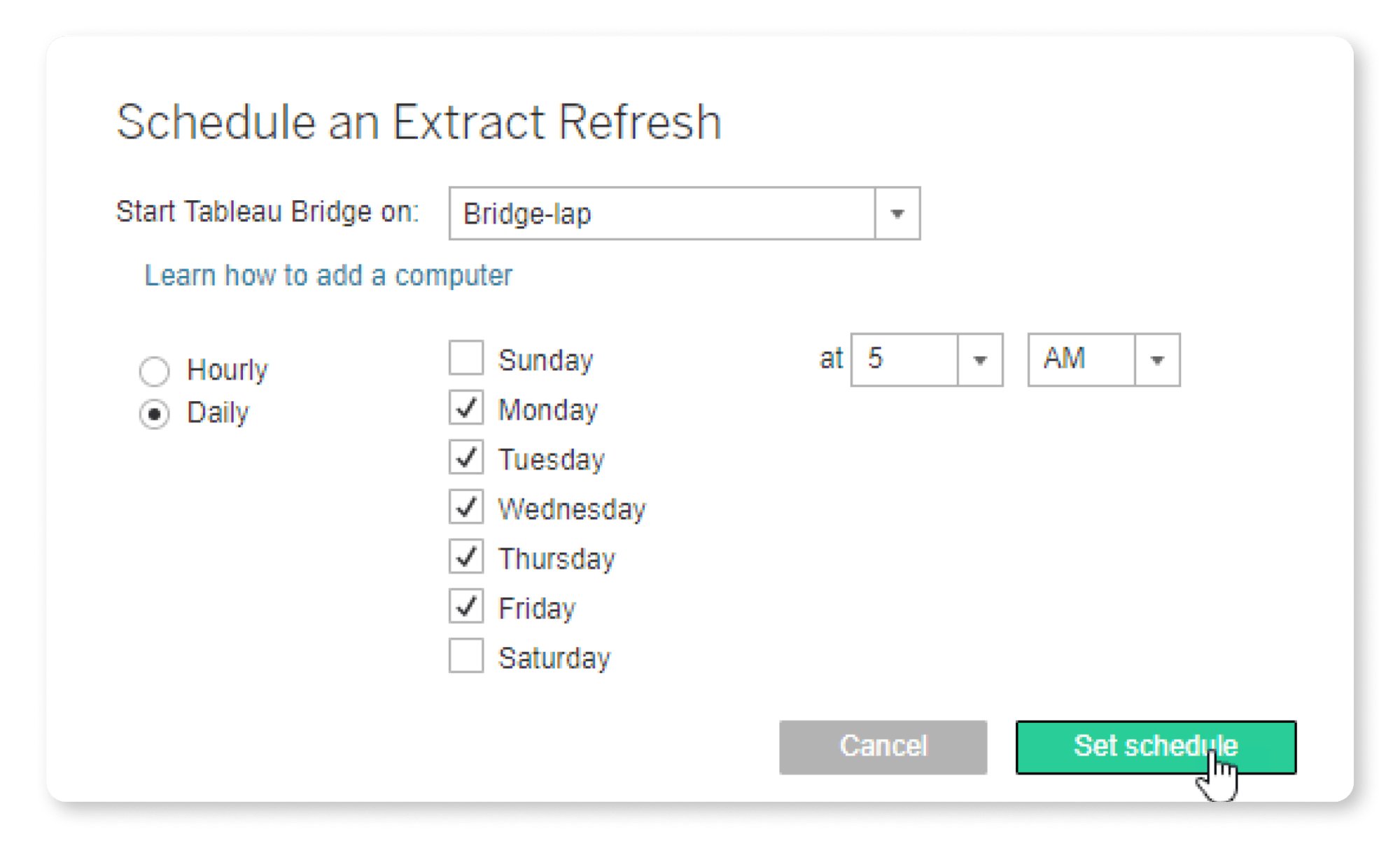 Schermafbeelding van data-extractie