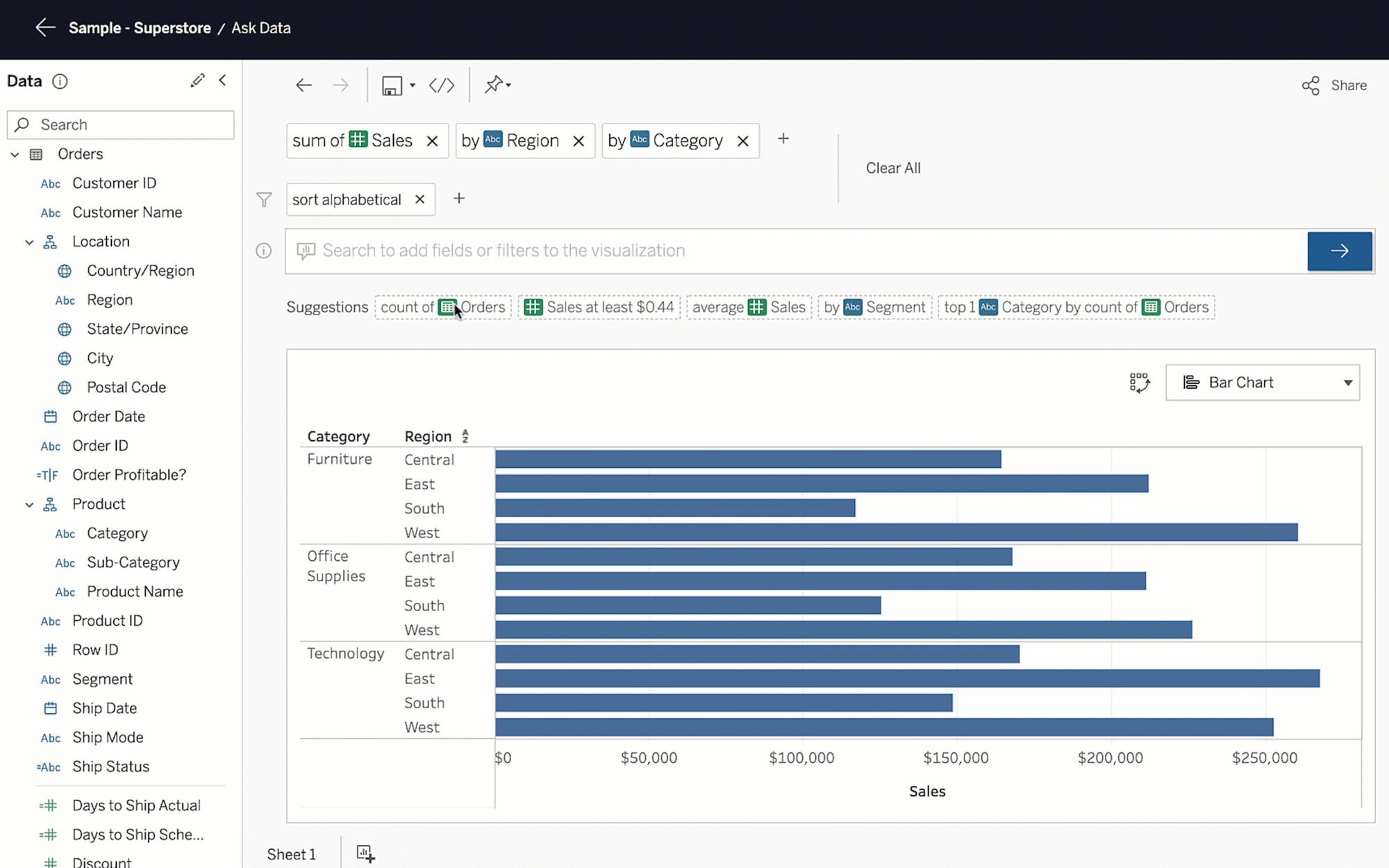 Thumbnail for Ask Data phrase recommendations