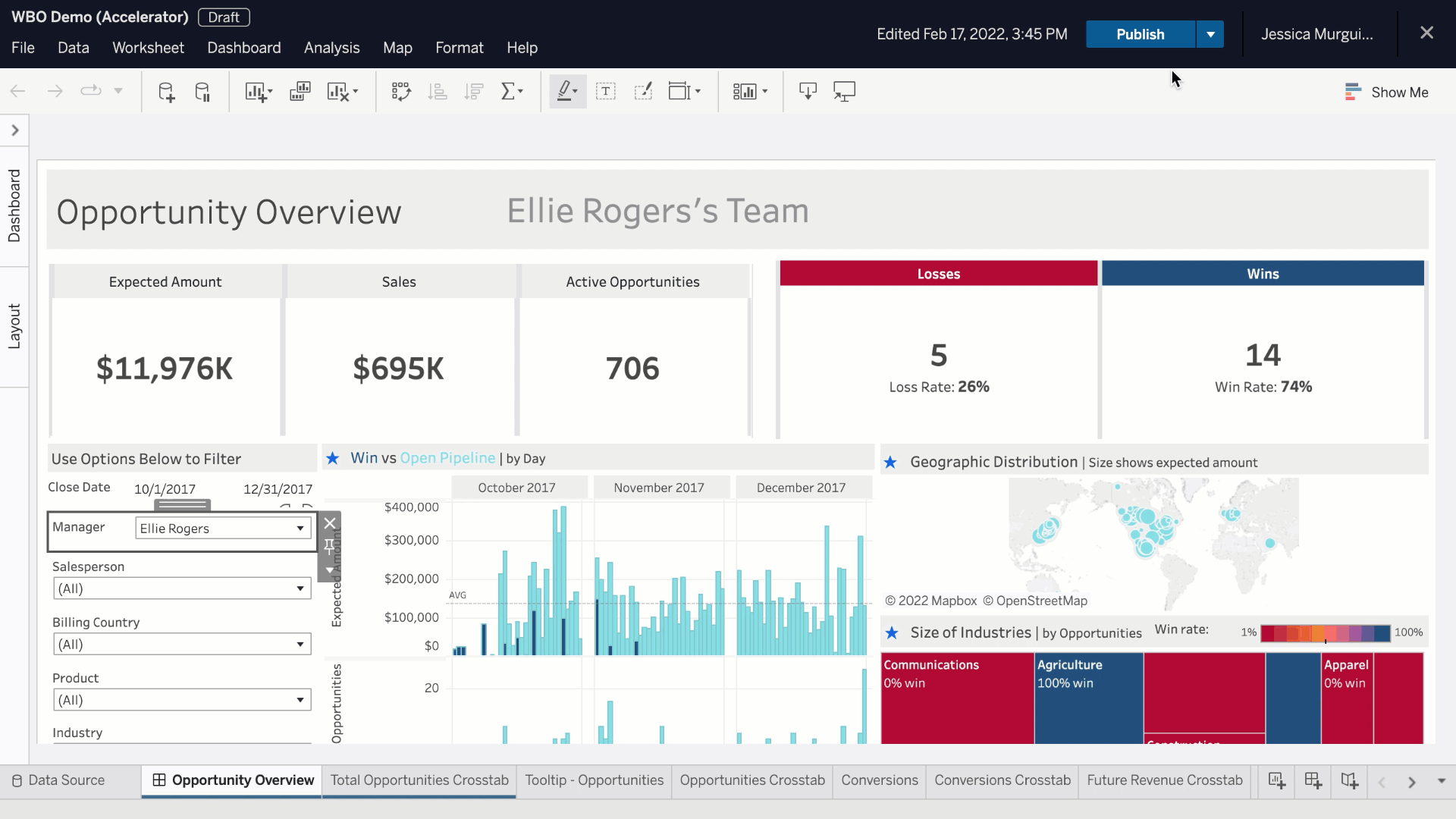  The user clicks the drop down next to “Publish” then selects “Run Optimizer” to access the Workbook Optimizer. The Workbook Optimizer surfaces two best practices to “Take Action” on, two best practices that “needs review” and eight that “passed.” 