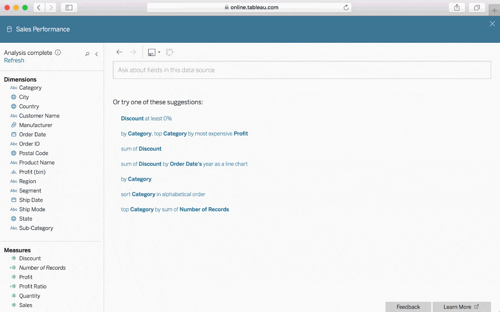 Gif demonstrating use of business intelligence