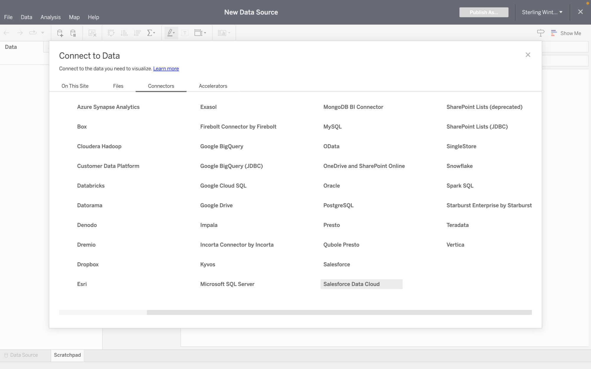 Tableau Data Cloud Connector