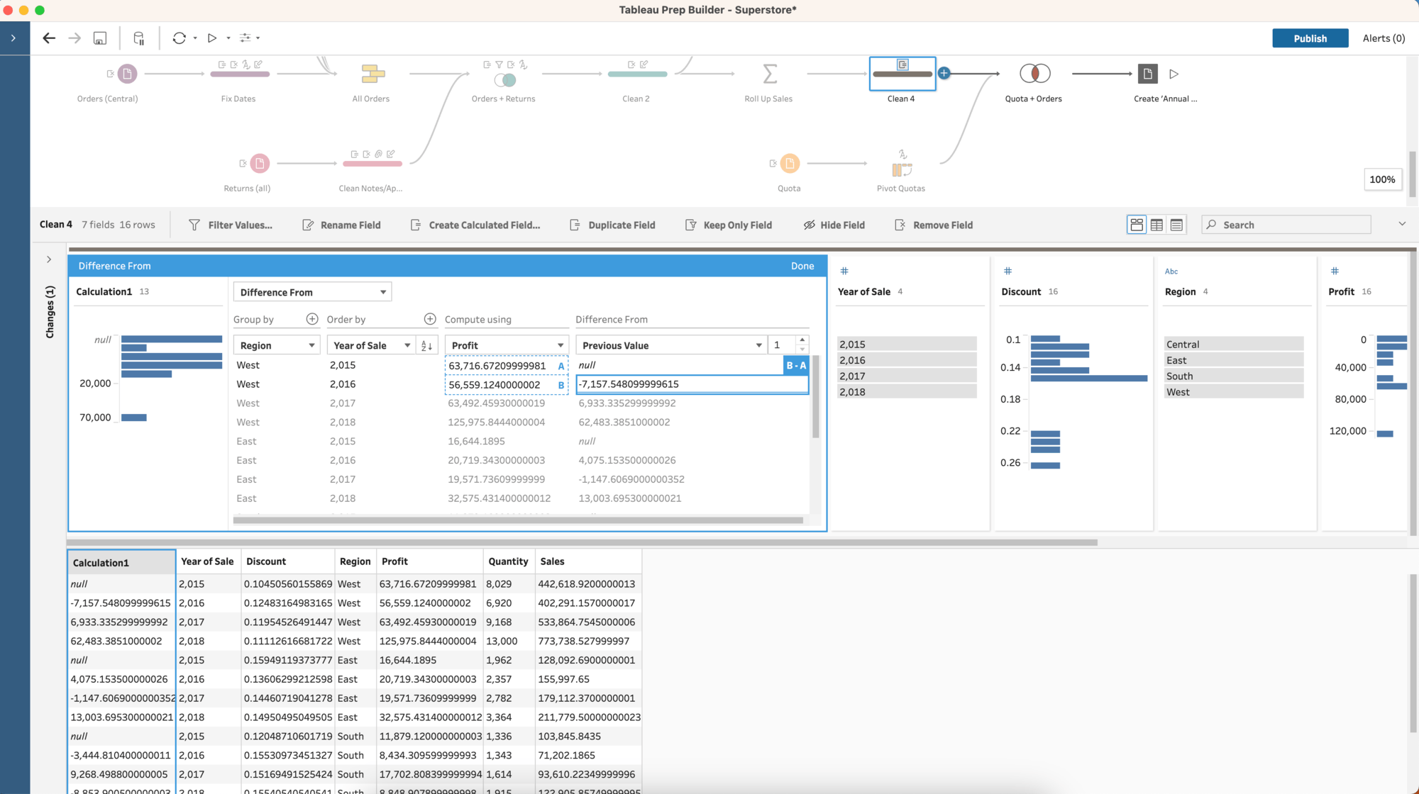 Tableau Multi-row calculations