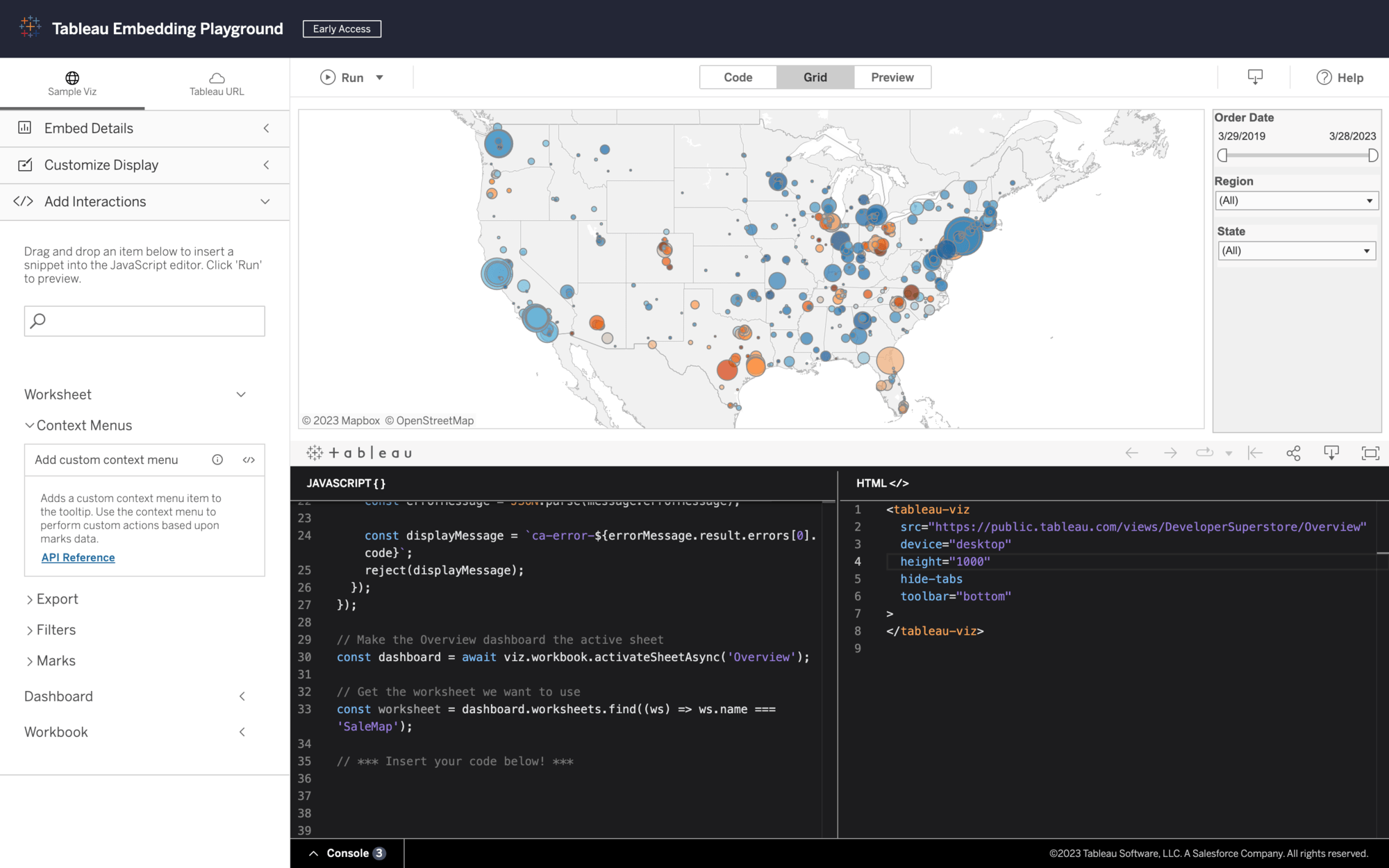 Embedding playground