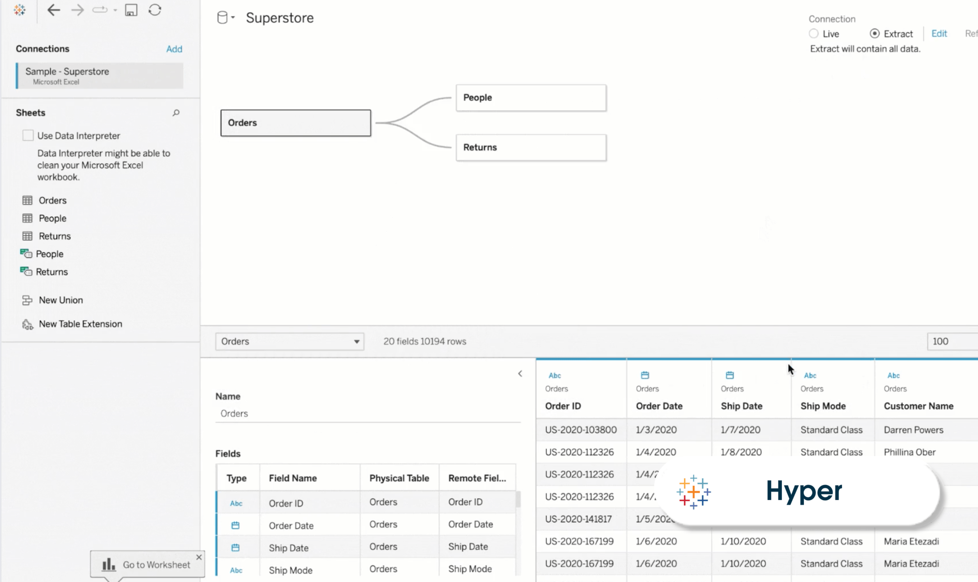 Tableau Hyper