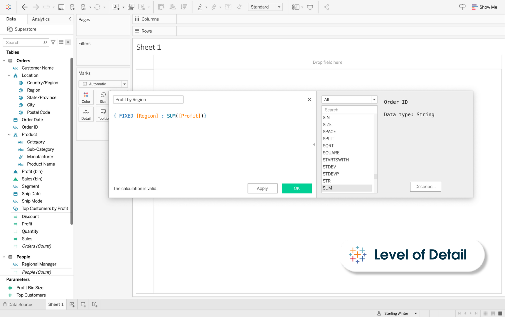 Tableau LOD Level of Detail