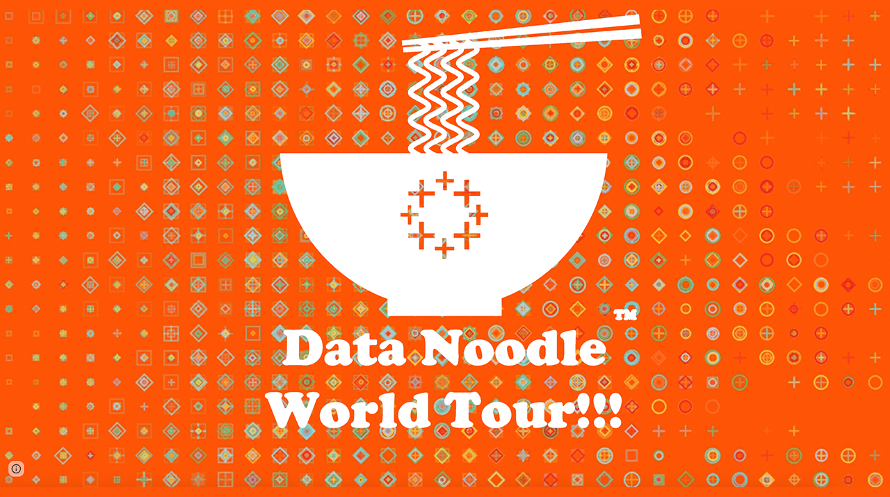 주황색 배경의 Data Noodle World Tour