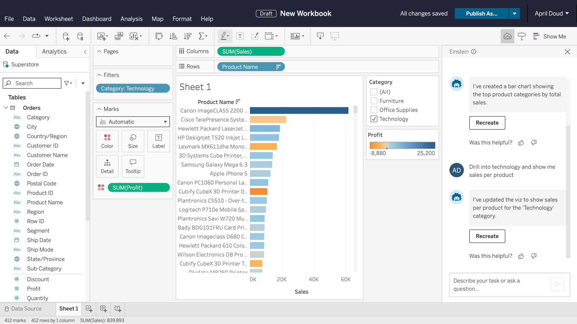 Einstein Copilot for Tableau Authoring