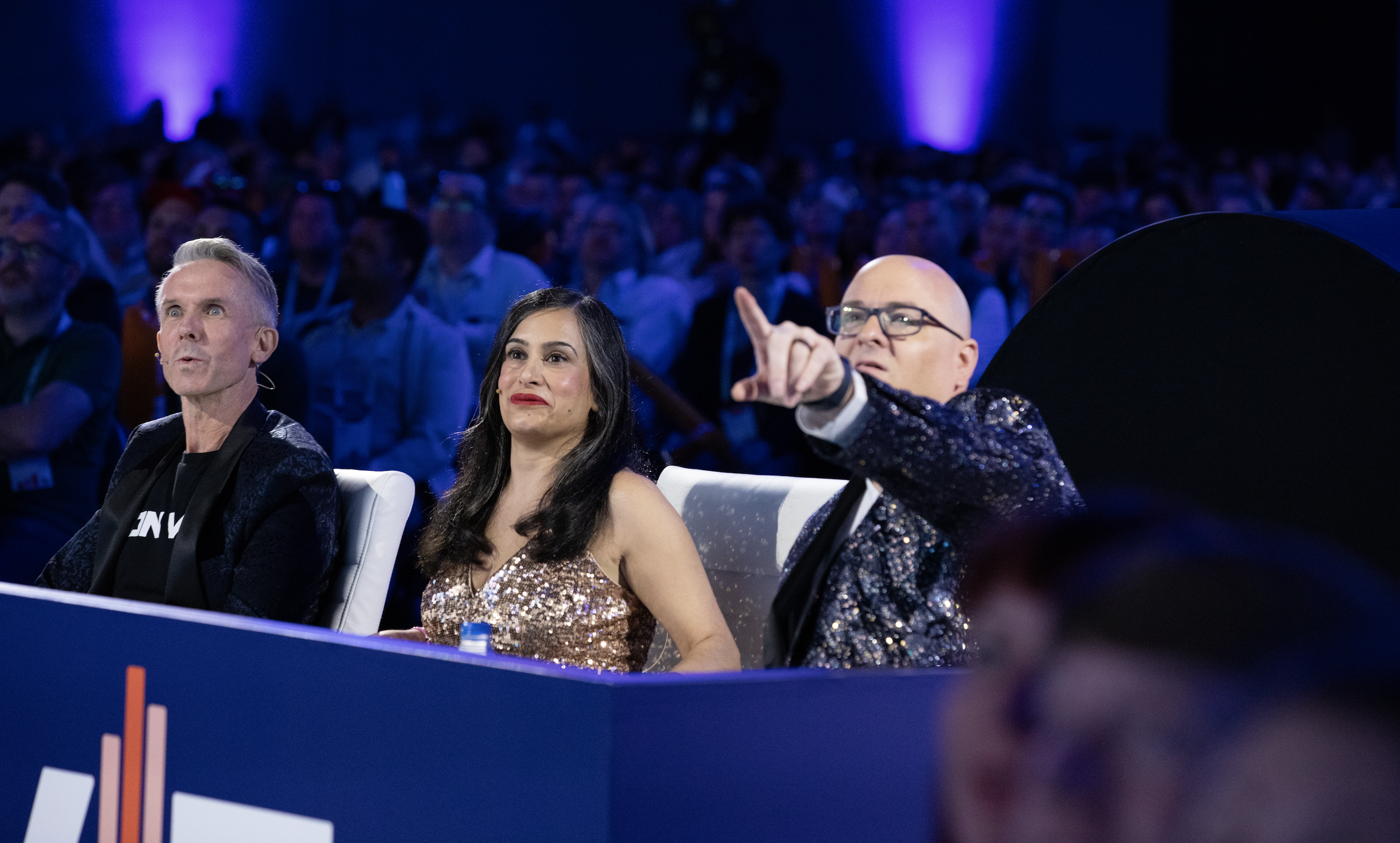 2024 Iron Viz Judges (left to right) Paul Ross, Taha Embrahimi, and Mark Bradbourne. 