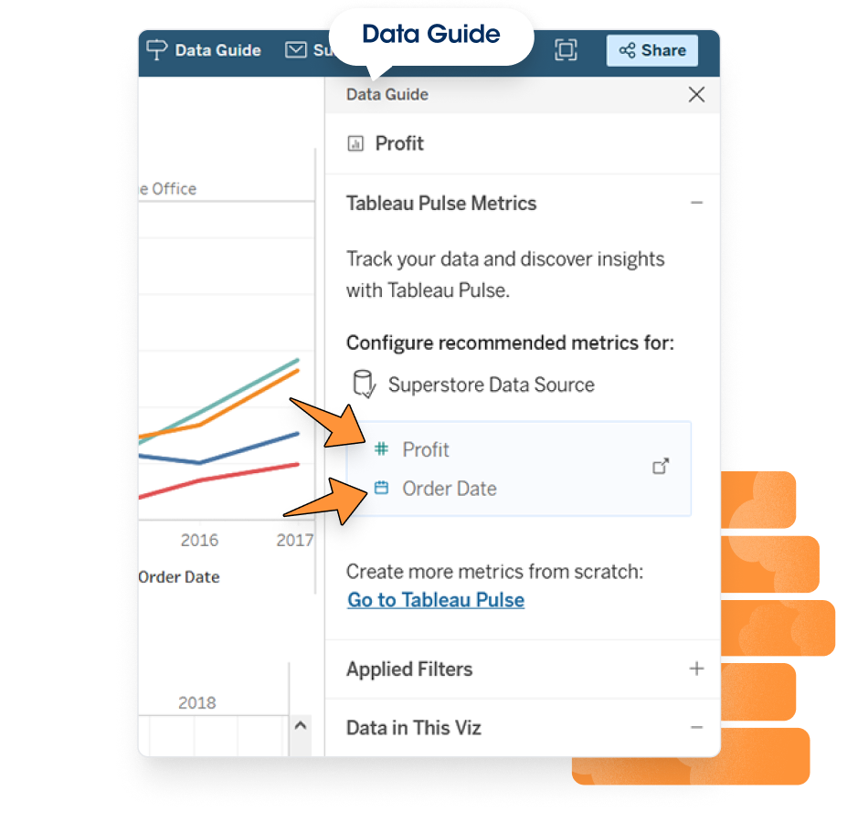 Create Metrics from existing Dashboards screenshot with annotations