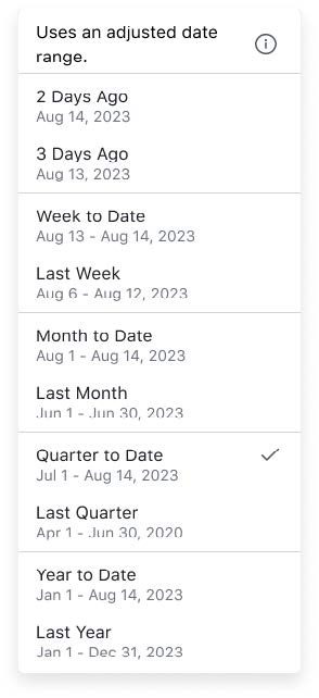 Mobile screen with adjusted date range for list in Tableau Pulse