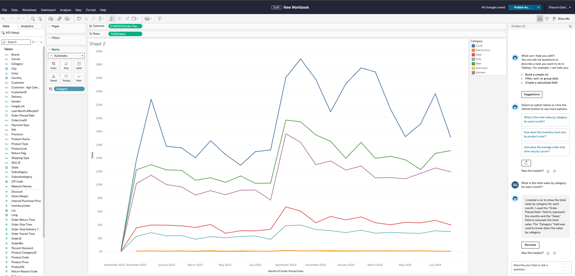 Einstein Copilot for Tableau Suggested Questions