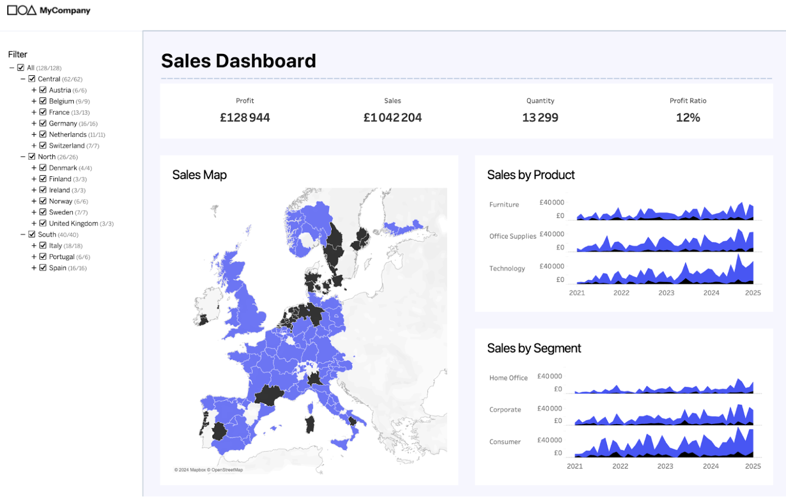 Drill Down Filter Viz Extension by LaDataViz in Tableau. 