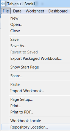 Tableau Repository Location