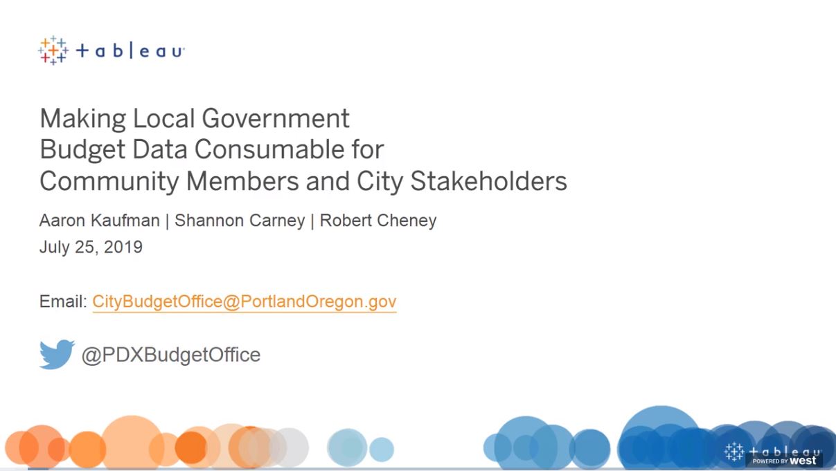 City of Portland: Visualizing Budget to Improve Outcomes for Citizens に移動